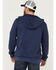 Brothers & Sons Men's Weathered French Terry Zip-Front Hooded Jacket, Navy, hi-res