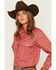 Image #2 - Howdy Hanny Women's Western Conversational Print Long Sleeve Pearl Snap Western Shirt, Rust Copper, hi-res
