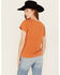 Image #4 - White Crow Women's Floral Steer Head Graphic Tee, Rust Copper, hi-res