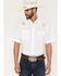 Image #1 - Ely Walker Men's Mother Mary Embroidered Short Sleeve Pearl Snap Western Shirt, White, hi-res