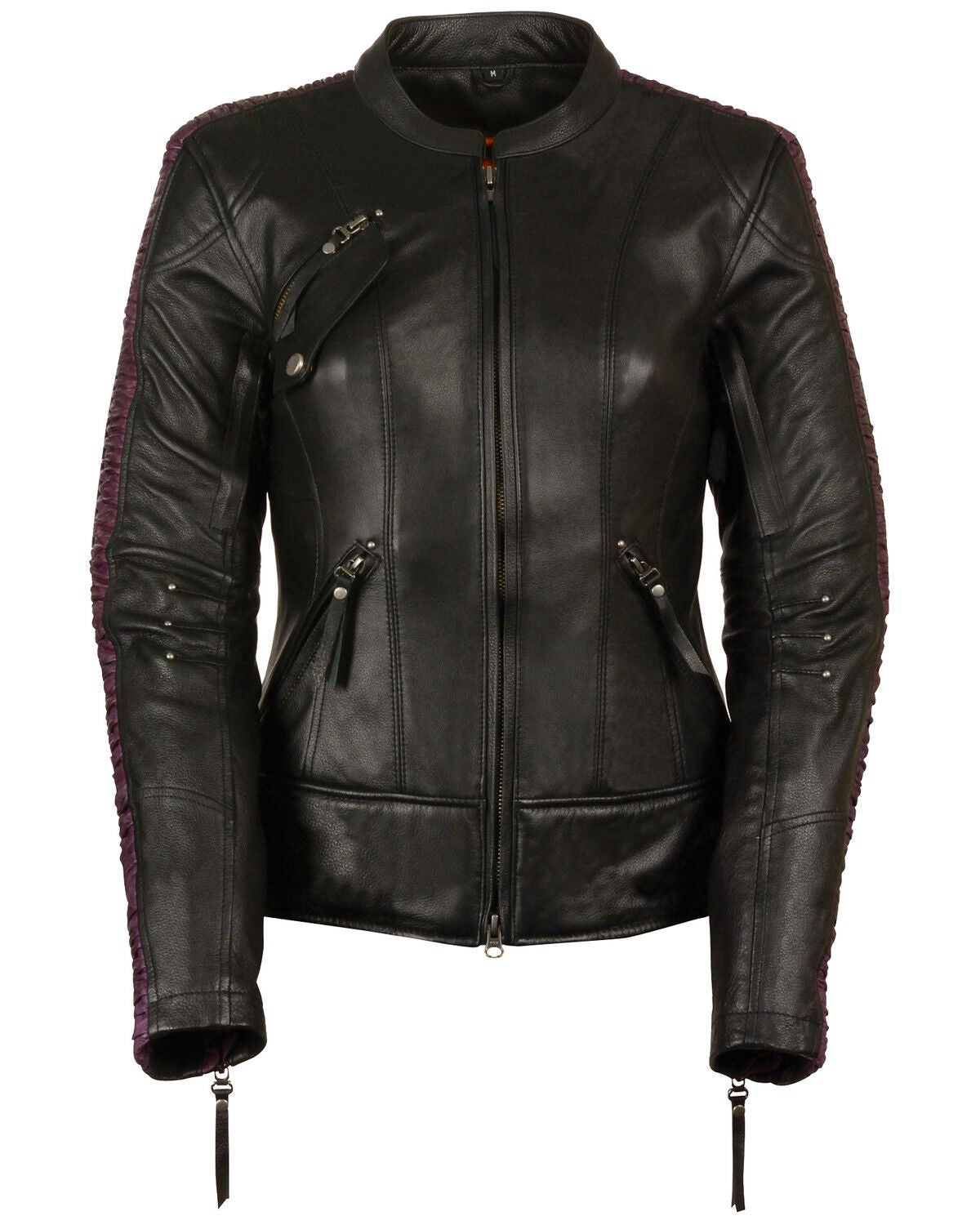 Milwaukee Leather Women's Concealed Carry Embroidered Phoenix Leather Jacket - 3X, Black/purple, hi-res