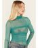 Image #2 - Free People Women's Under It All Ruched Mesh Bodysuit, Teal, hi-res
