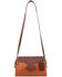 Scully Women's Leather Tooled Overlay Handbag, Tan, hi-res