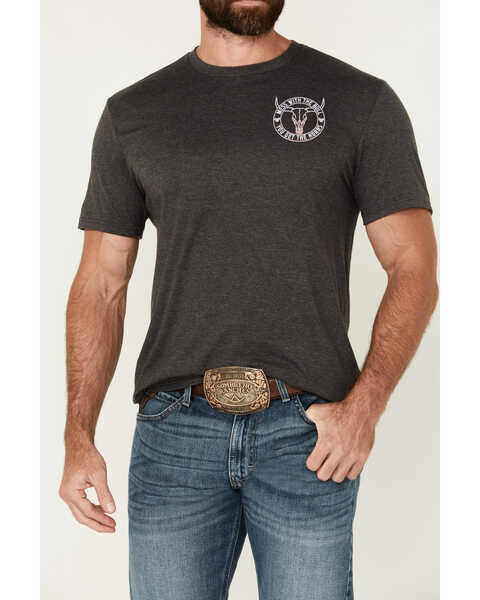 Image #3 - Cowboy Hardware Men's Mess With The Bull Short Sleeve T-Shirt, Charcoal, hi-res