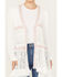 POL Women's Tiered Ditsy Print Long Sleeve Kimono , White, hi-res