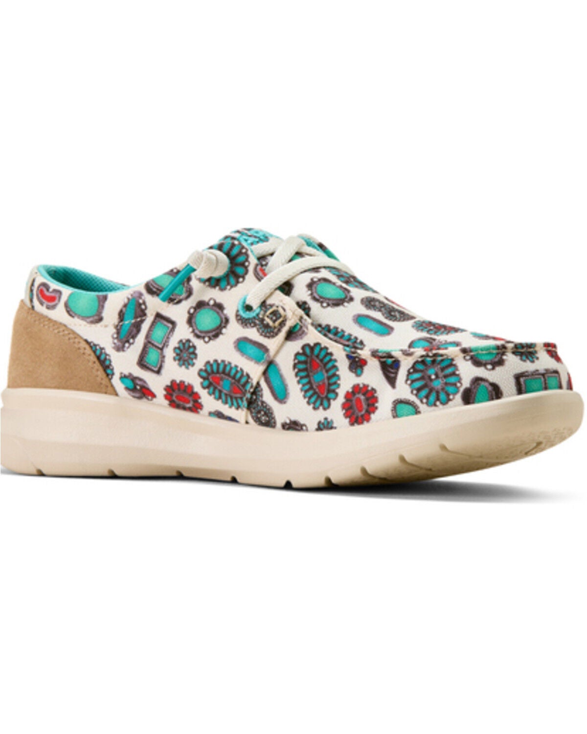 Image #1 - Ariat Women's Hilo Jewelry Casual Shoes - Moc Toe, Turquoise, hi-res