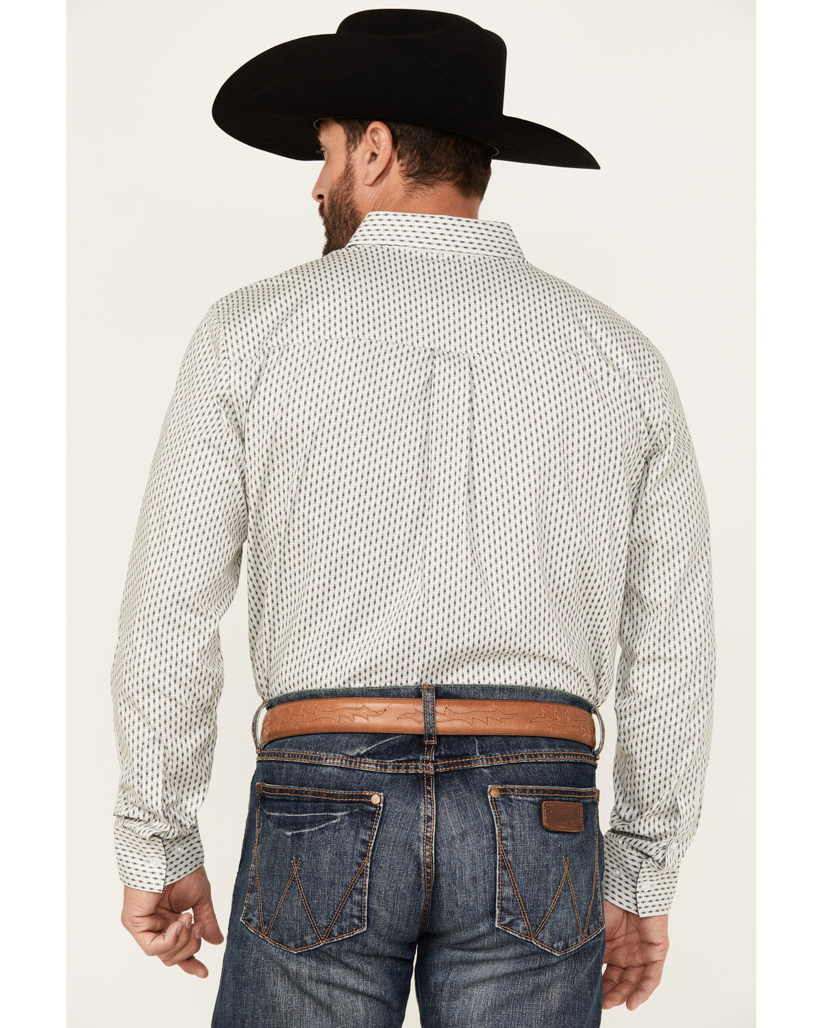 Image #4 - Cody James Men's Stirling Geo Print Long Sleeve Button-Down Stretch Western Shirt, White, hi-res