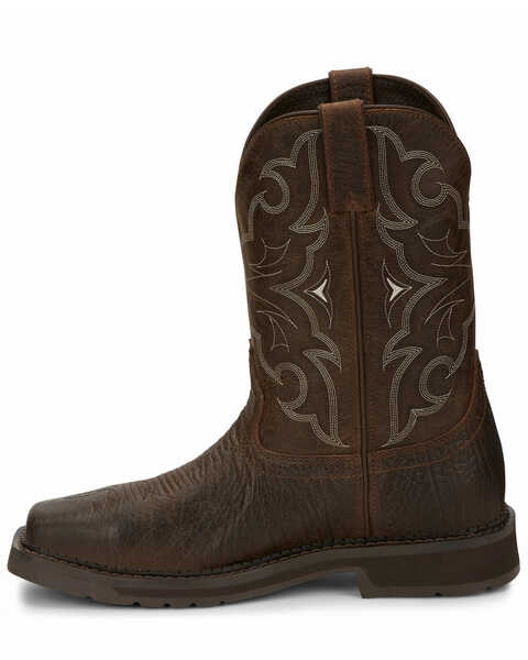 Image #3 - Justin Men's Amarillo Cactus Western Work Boots - Steel Toe, Brown, hi-res
