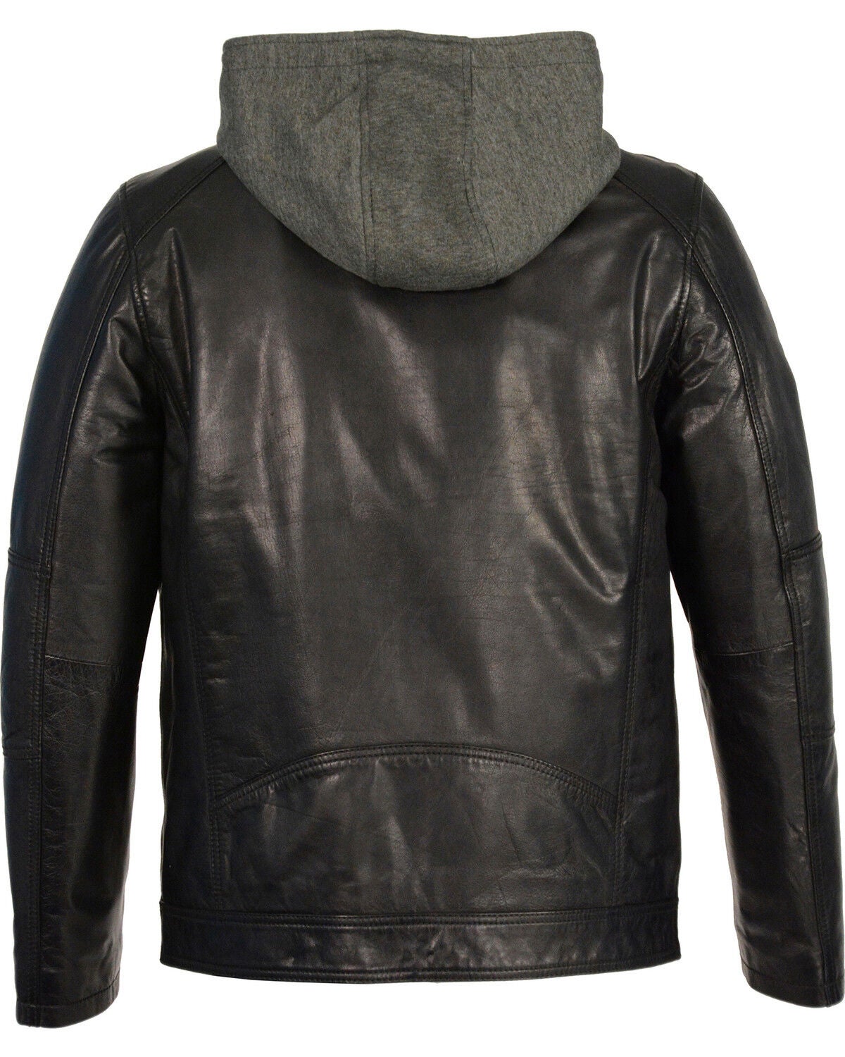 Image #2 - Milwaukee Leather Men's Snap Collar Leather Moto Jacket with Removable Hood - Big - 5X, Black, hi-res