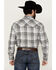 Image #2 - Wrangler Retro Men's Plaid Print Long Sleeve Snap Western Shirt , Grey, hi-res