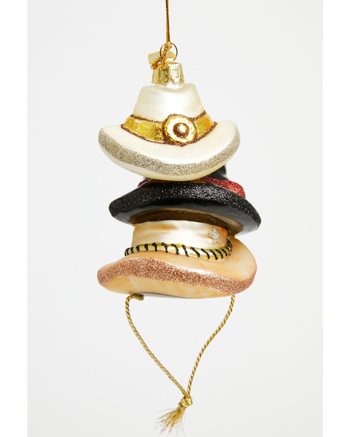 Image #1 - Kurt Adler Noble Gems&trade; Glass Stacked Western Hats Ornament, Multi, hi-res