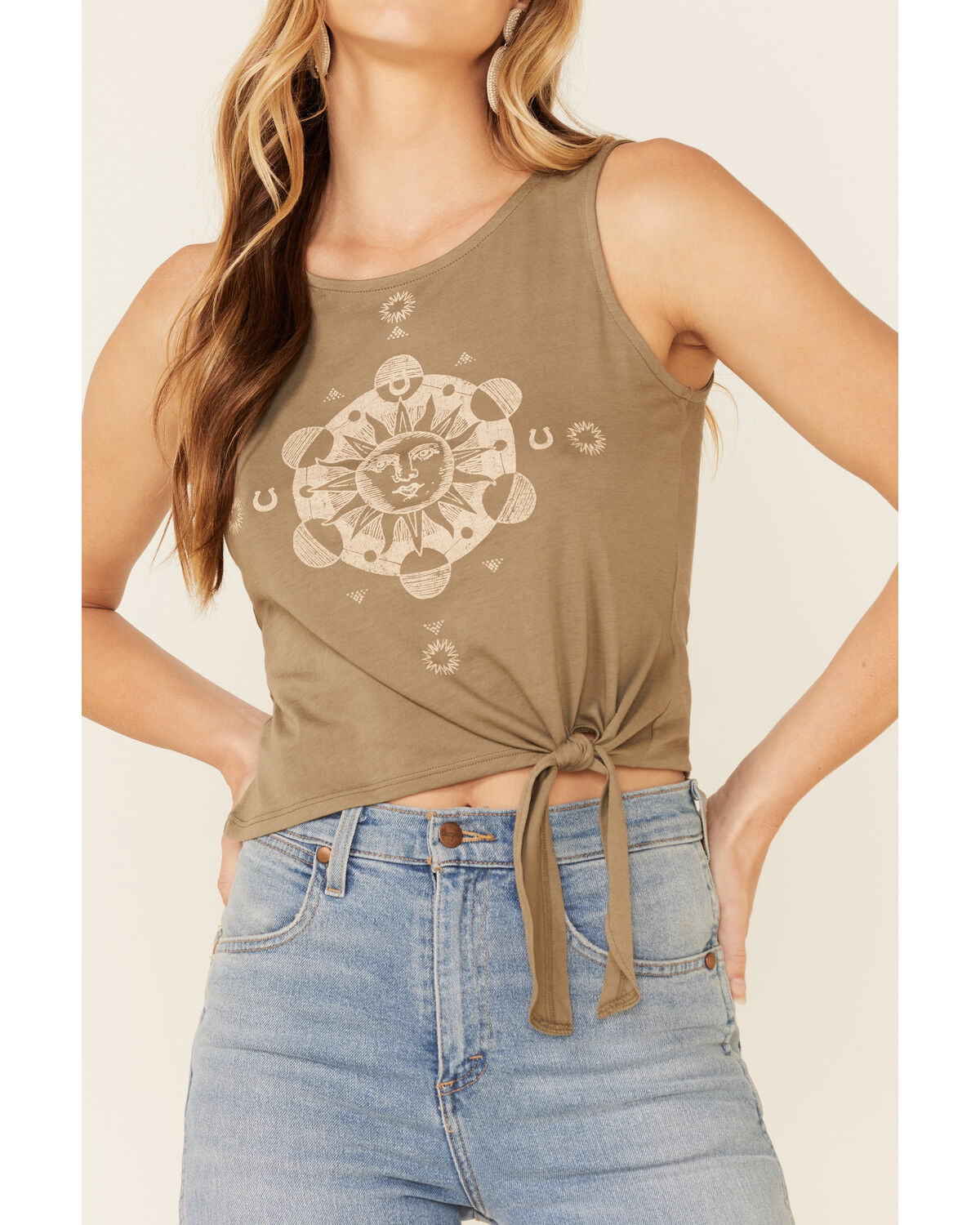 Image #3 - Shyanne Women's Sun & Moon Graphic Tie-Front Tank Top, , hi-res