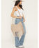 Image #1 - Shyanne Women's Avenly Floral Perforated Suede Hobo Bag, Tan, hi-res