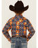 Image #4 - Rock & Roll Denim Boys' Dale Brisby Southwestern Print Long Sleeve Pearl Snap Western Shirt, Orange, hi-res