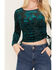 Image #3 - Shyanne Women's Side Tie Long Sleeve Top, Deep Teal, hi-res