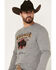 Wrangler Men's Buffalo Logo Graphic Long Sleeve T-Shirt, Grey, hi-res