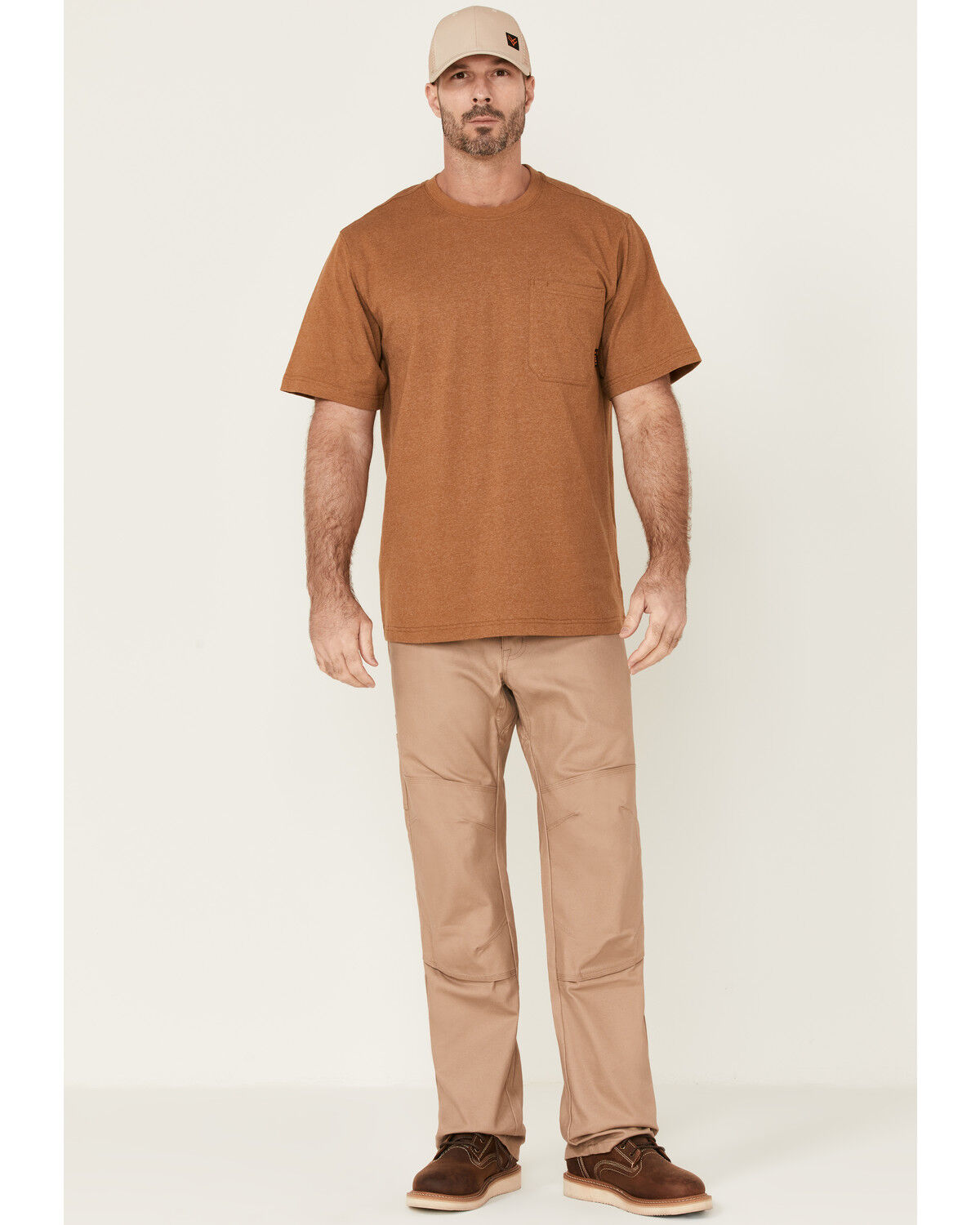 Image #2 - Hawx Men's Rust Copper Force Heavyweight Short Sleeve Work Pocket T-Shirt, Rust Copper, hi-res