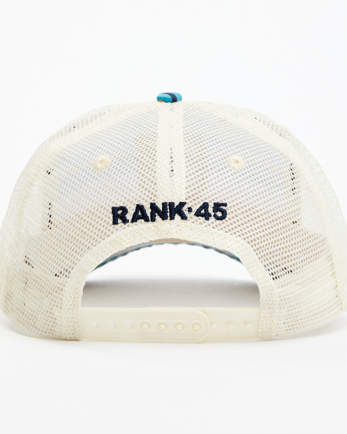 Image #3 - RANK 45® Women's Serape Stripe Embroidered Logo Mesh Back Trucker Cap, Red, hi-res