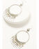 Shyanne Women's Soleil Silver Hoop Earrings, Silver, hi-res