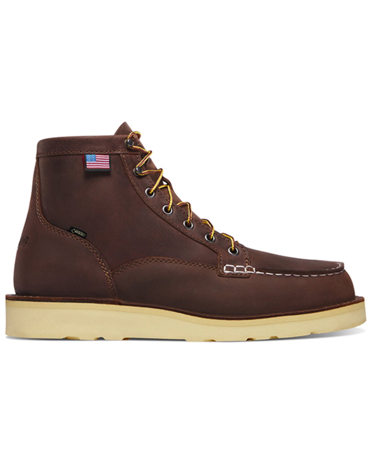 Image #2 - Danner Men's 6" Bull Run Moc Waterproof Work Boots - Soft Toe, Brown, hi-res