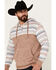 Hooey Men's Jimmy Striped Print Hooded Sweatshirt, Tan, hi-res