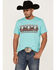 Rock & Roll Denim Men's Southwestern Bull Skull Graphic T-Shirt, Turquoise, hi-res