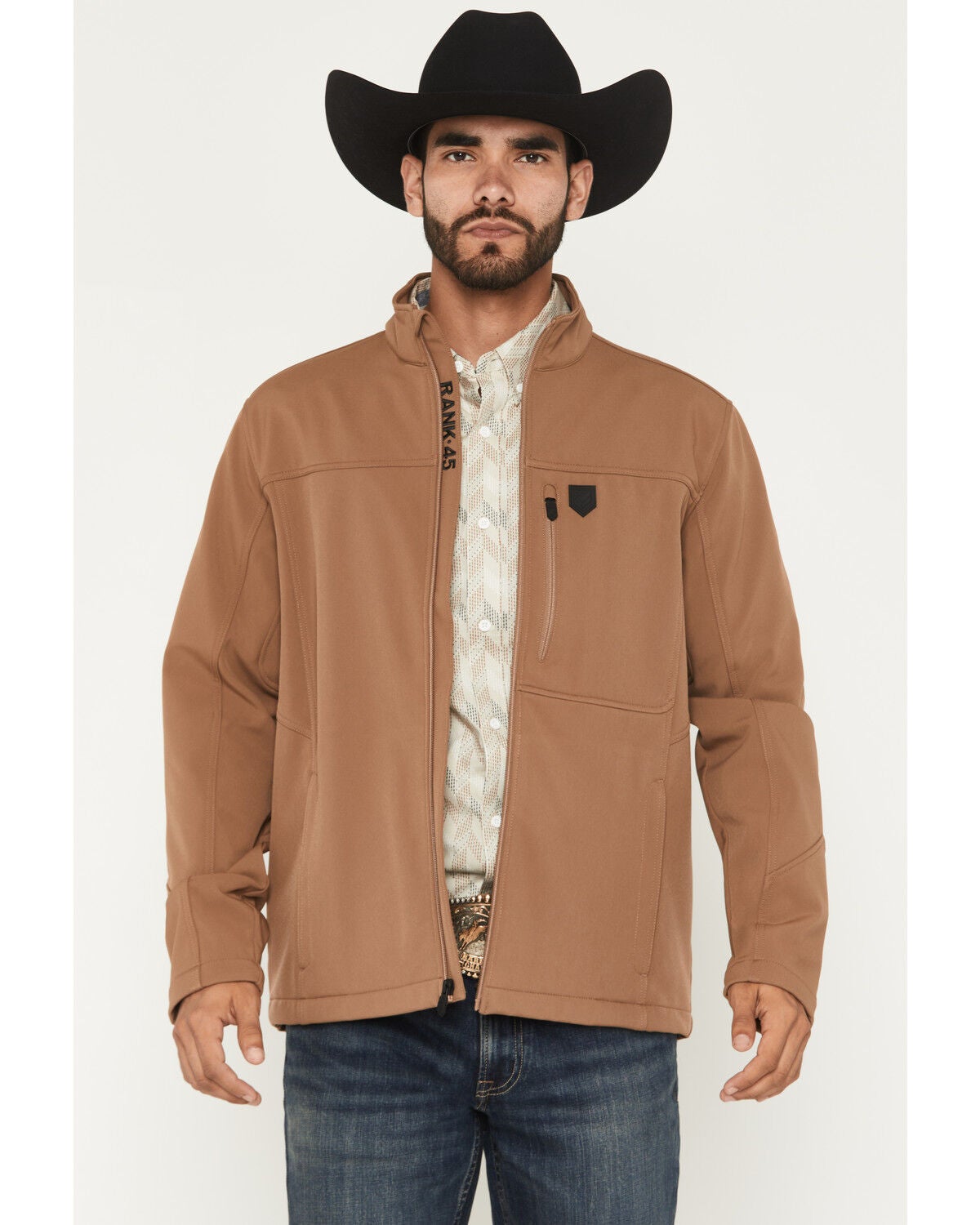 RANK 45&reg; Men's Richwood Solid Softshell Jacket - Big, Lt Brown, hi-res