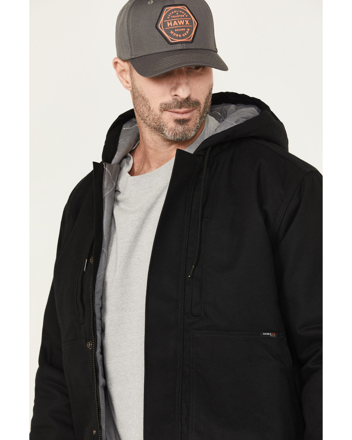 Image #2 - Hawx Men's Hooded Bomber Jacket, Black, hi-res