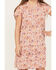 Image #3 - Shyanne Girls' Floral Printed Ruffle Mini Dress, Cream, hi-res