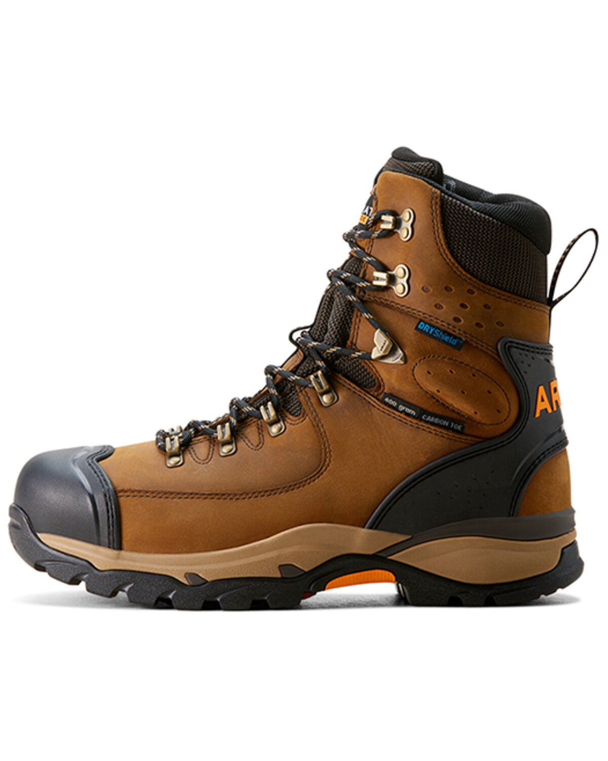 Image #2 - Ariat Men's 8" Endeavor Waterproof Work Boots - Carbon Toe, Brown, hi-res