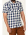 Flag & Anthem Men's Mclennan Vintage Short Sleeve Snap Western Shirt , Blue, hi-res