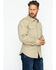 Image #4 - Hawx Men's Solid Twill Pearl Snap Long Sleeve Work Shirt, Beige/khaki, hi-res