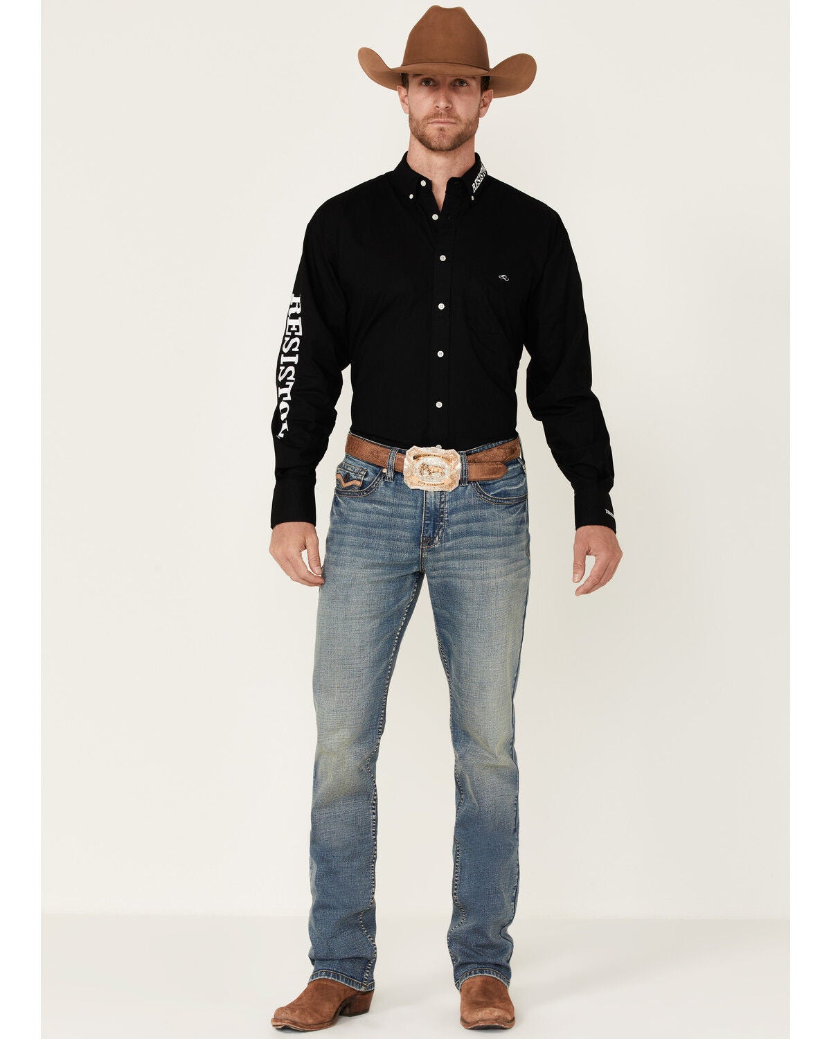 Resistol Men's Black \u0026 White Solid Logo 