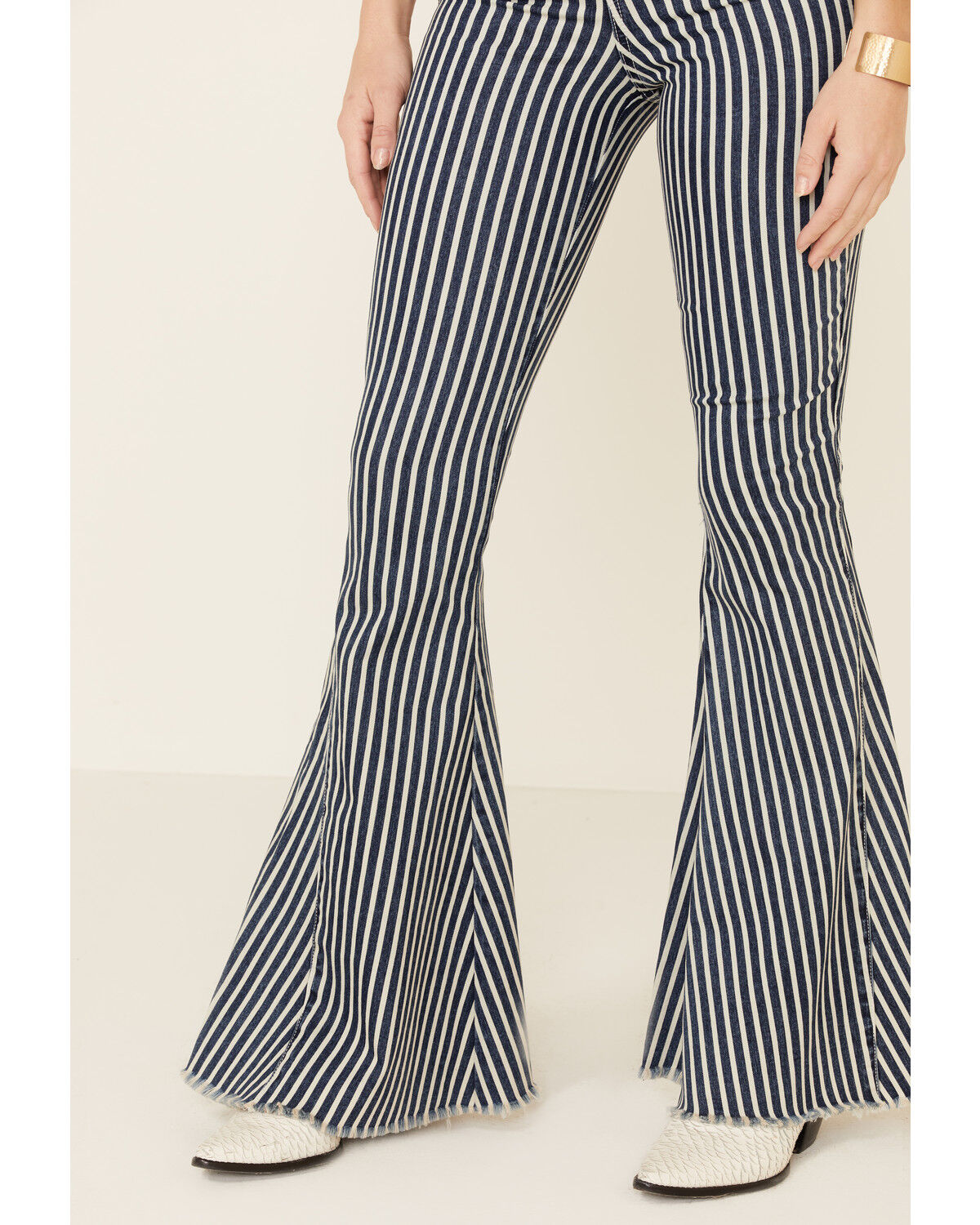 Image #5 - Show Me Your Mumu Women's Berkeley Striped Flare Leg Jeans, , hi-res