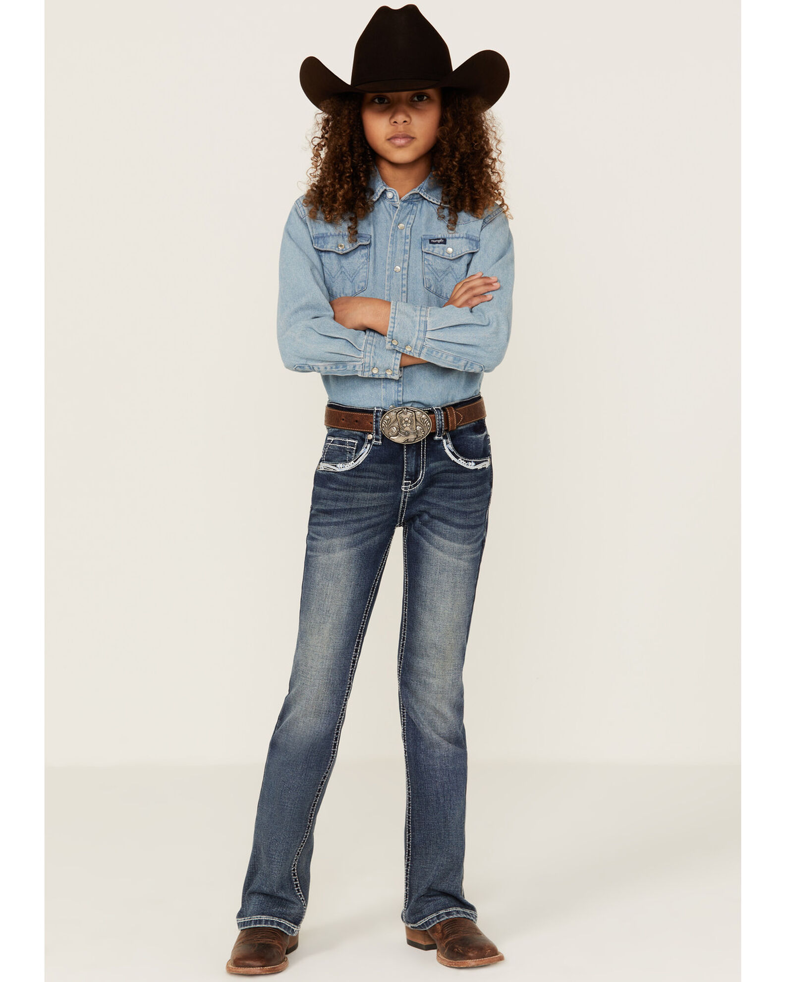 Girls cowboy jeans discount