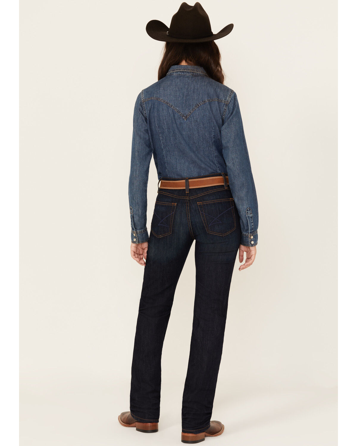 Image #4 - Cinch Women's Jenna Dark Wash Bootcut Slim Fit Stretch Denim Jeans, Indigo, hi-res