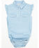 Image #1 - Shyanne Infant Girls' Chambray Flutter Western Onesie, Medium Blue, hi-res