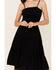 Image #3 - Angie Women's Cinch Waist Tiered Cami Midi Dress, Black, hi-res