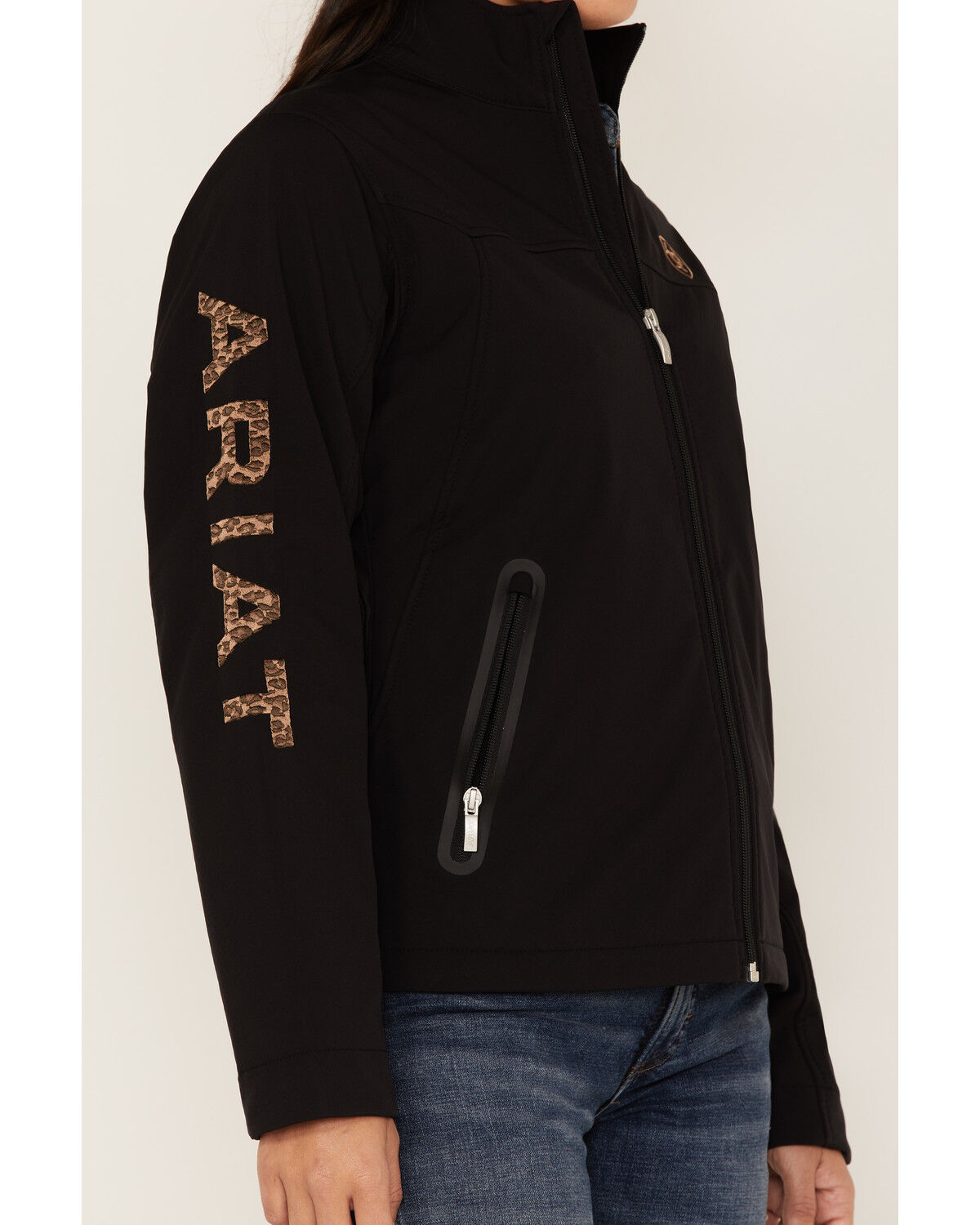 Image #3 - Ariat Women's Leopard Print Logo New Team Softshell Jacket, , hi-res