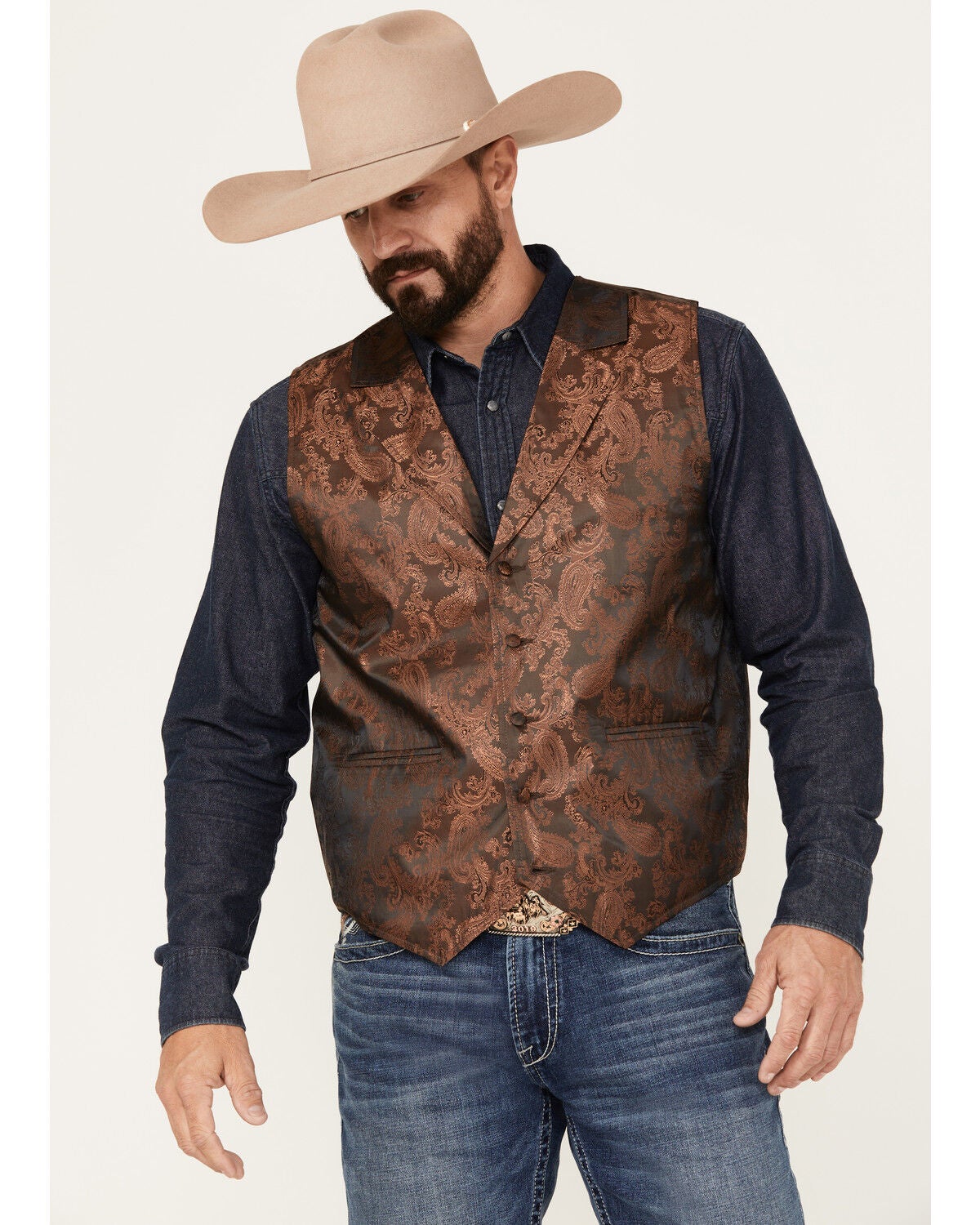 Vest Mens Western Dress Men Tweed Vest Vintage Western Cowboy Wool