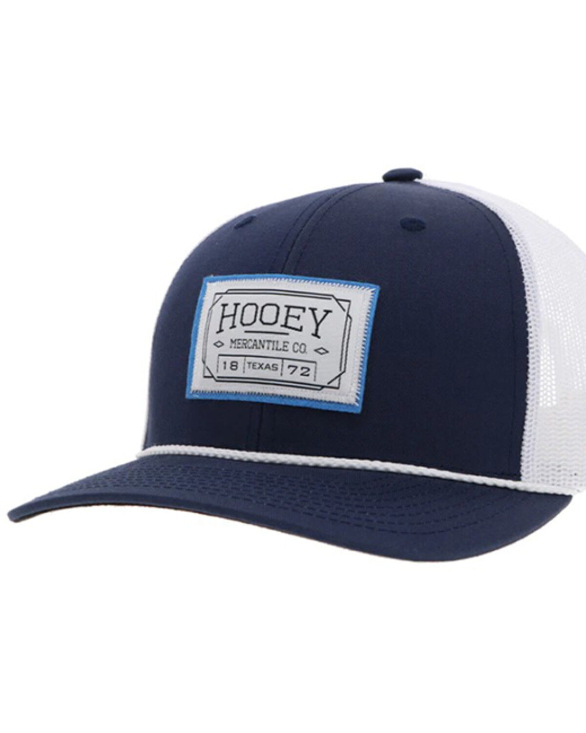 Image #1 - Hooey Men's Doc Trucker Cap, Blue/white, hi-res