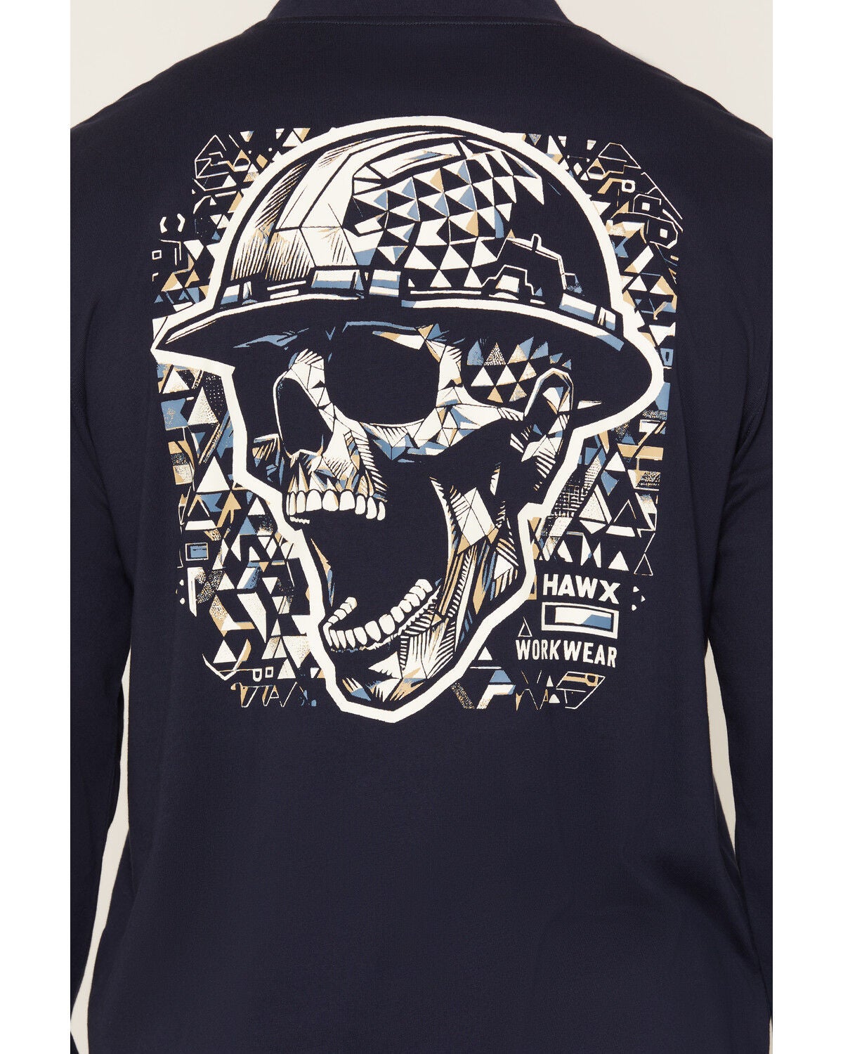 Image #4 - Hawx Men's Scream Long Sleeve Graphic Work T-Shirt, Navy, hi-res