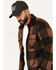 Image #2 - Brixton Men's Bowery Arctic Plaid Print Long Sleeve Snap Stretch Flannel Shirt, Brown, hi-res
