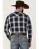 Image #4 - Cody James Men's Transfer Large Plaid Long Sleeve Snap Western Shirt, Navy, hi-res