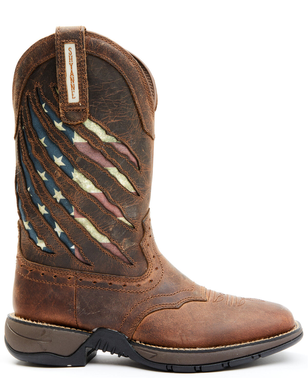 Image #2 - RANK 45® Women's Xero Gravity Lite Flag Western Performance Boots - Broad Square Toe, Brown, hi-res