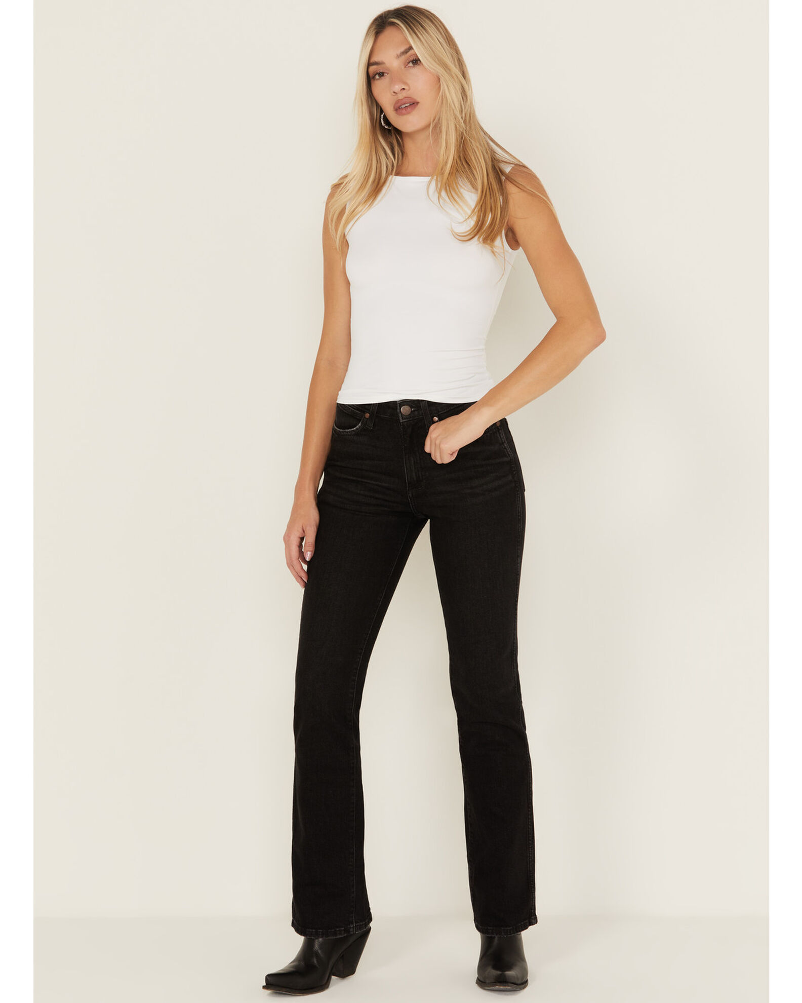 Wrangler bootcut stretch jeans discount