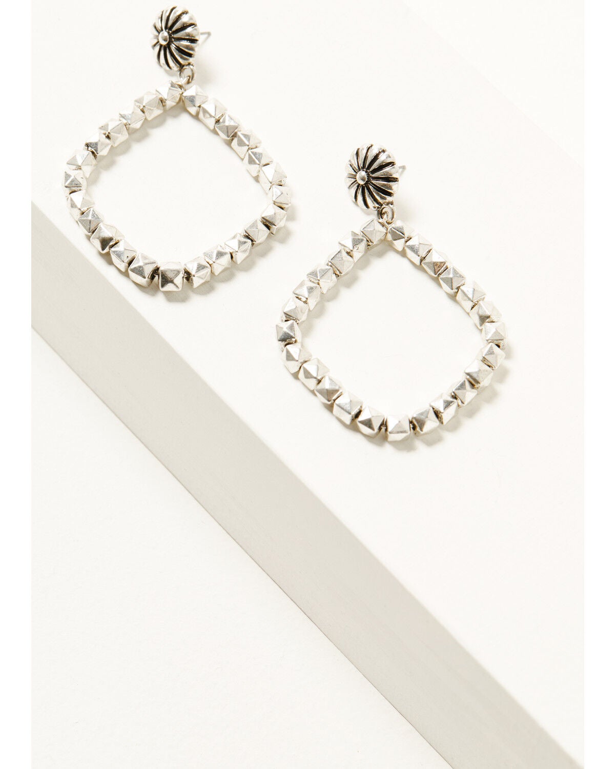 Shyanne Women's Facet Silver Bead Statement Earrings, Silver, hi-res