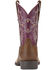 Image #3 - Ariat Girls' Tombstone Western Boots - Broad Square Toe, Brown, hi-res