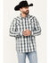Image #1 - Moonshine Spirit Men's All Night Long Plaid Print Long Sleeve Snap Western Shirt, Natural, hi-res