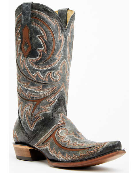 Image #1 - Corral Men's Triad Inlay Western Boots - Snip Toe , Black, hi-res
